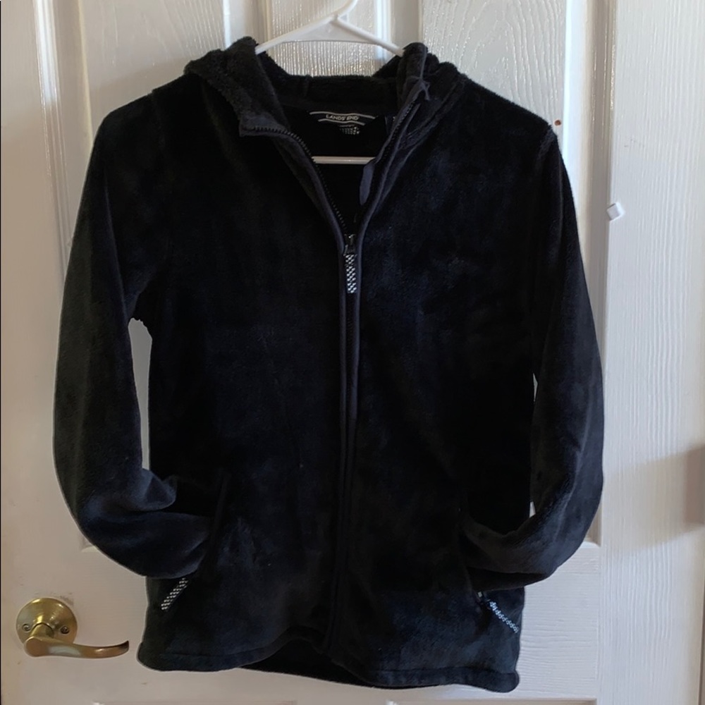 Lands’ End SuperSoft fleece jacket Girls Size 16